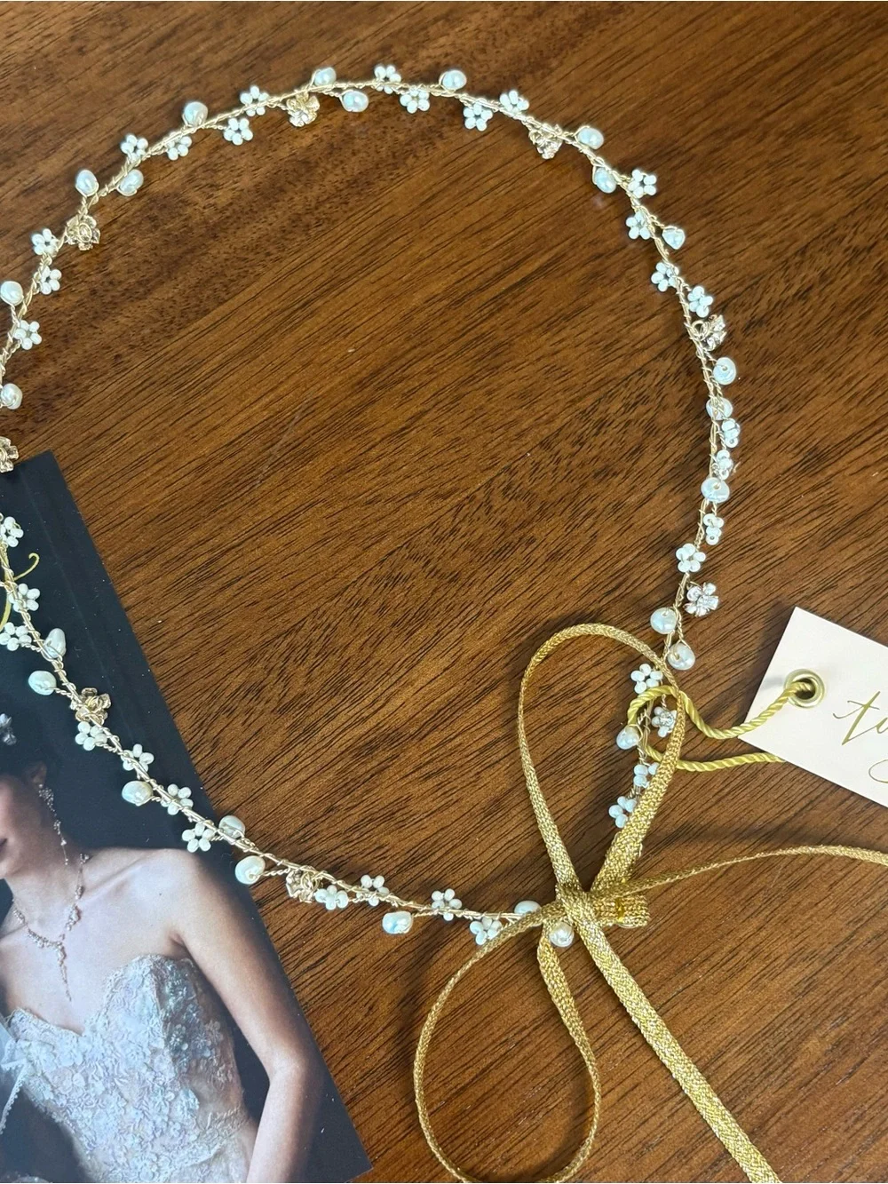 Twigs & Honey Simple And Dainty Bead & Crystal Hair Vine